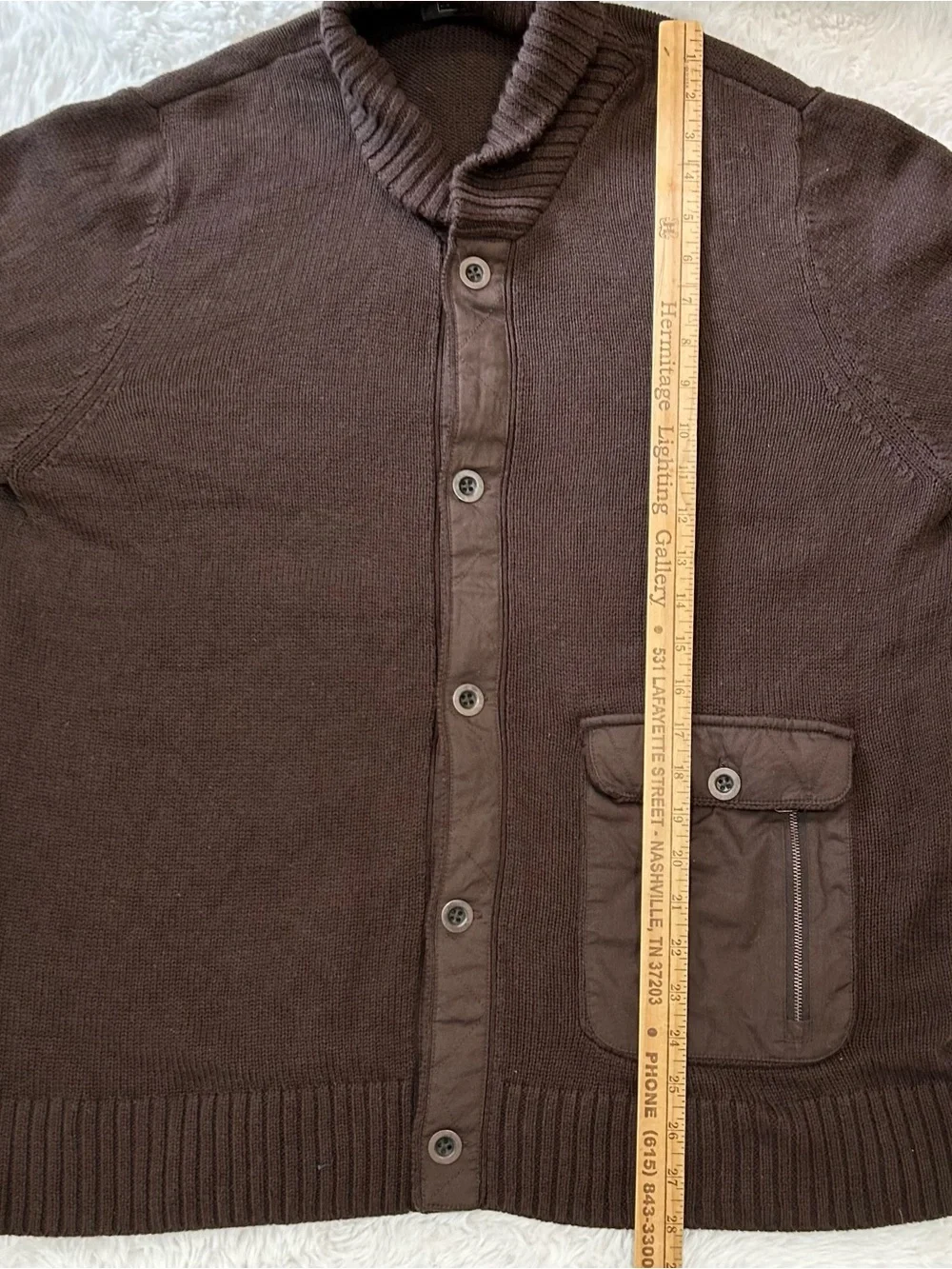 REI Army Green Men's Cardigan Sweater Medium